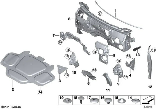 Schalldämmung im linken Motorraum für BMW X5 F95, G05, G18, X6 F96, G06 und X7 G07, XM G09 (OEM 51487214675). Original BMW