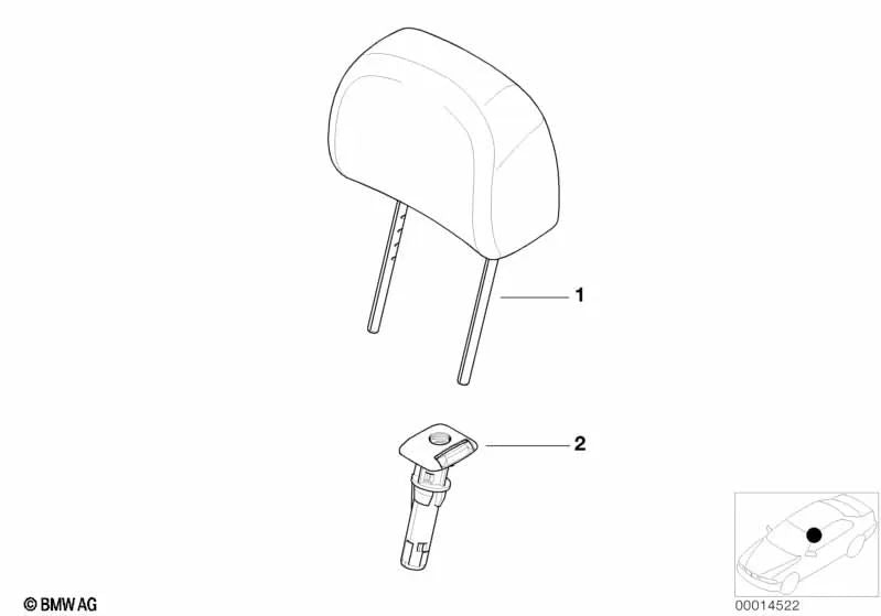 Headrest Fabric for BMW 3 Series E46 (OEM 52107045630). Original BMW