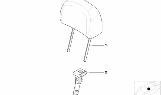 Reposacabezas de Tela para BMW E46 (OEM 52107045629). Original BMW