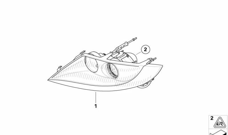 Stainless Steel Bi-Xenon Headlight for BMW Z4 E85, E86 (OEM 63127162722). Original BMW