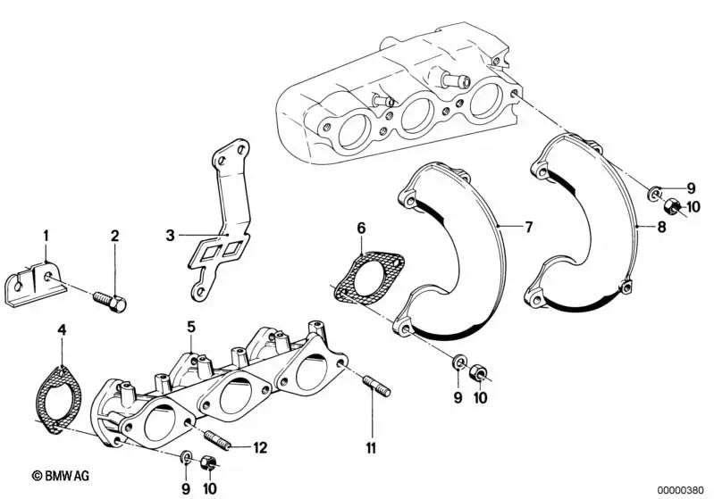 Junta sin amianto para BMW E21, E12, E24, E23 (OEM 11611730742). Original BMW.