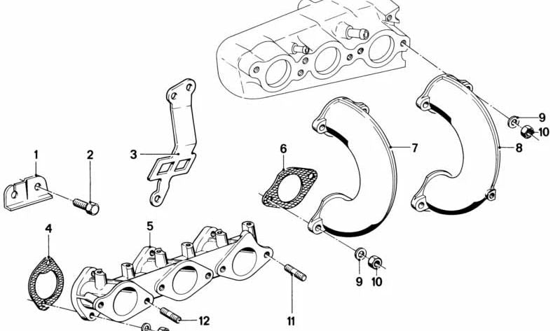 Intake manifold for BMW E12, E24, E23 (OEM 11611256418). Original BMW