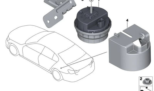 Soporte para sirena de emergencia para BMW F90, G30, G31, G38, G32, G12 (OEM 65759877765). Original BMW.