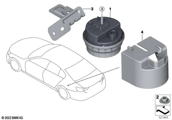 Cubierta para sirena de emergencia para BMW F90, G30, G31, G38, G32, G12 (OEM 65759826600). Original BMW