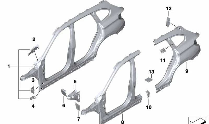 Pilar zum linken Outdoor OEM 41007436157 für BMW F48 (x1). Original BMW