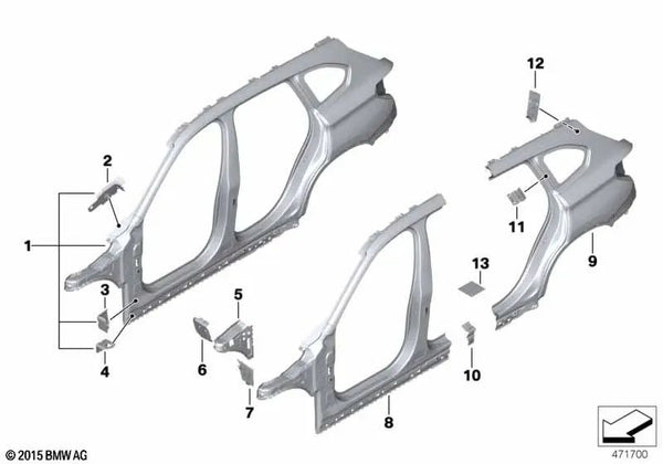 Marco lateral exterior izquierdo para BMW X1 F48, F48N (OEM 41007436135). Original BMW