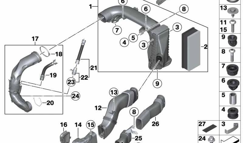 Junta Tórica para BMW Serie 1 E81, E82, E87, E88, F20, F21, Serie 2 F22, Serie 3 E46, E90, E91, E92, E93, F30, F31, F34, Serie 4 F32, F33, F36, Serie 5 E39, E60, E61, F07, F10, F11, Serie 6 E63N, E64N, F06, F12, F13, Serie 7 E65, E66, F01N, F02N, X1 E84,