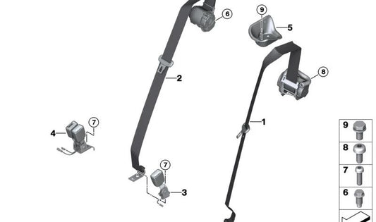 Correa inferior trasera izquierda para BMW G09 XM (OEM 72119875089). Original BMW