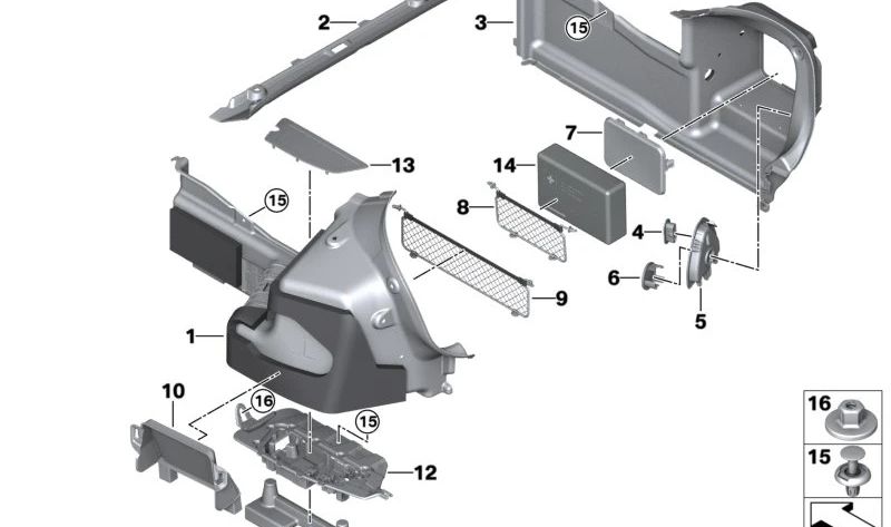 Rivestimento laterale sinistro dell'Oetero OEM 51477490009 per BMW G23, G83. BMW originale.