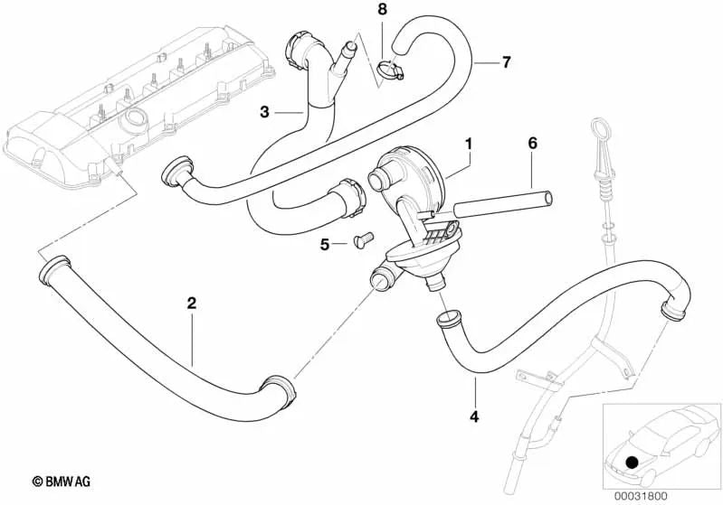 Cavo di collegamento per BMW 3 E46 Series, 5 E39, E60, E61, 7 E38, E65, E66, X3 E83, X5 E53, Z4 E85 (OEM 11617504535). BMW originale