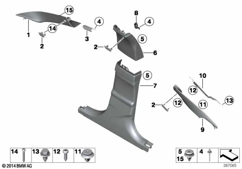 Blende A-Säule left for BMW Series 6 F06, F13 (OEM 51437272157). Genuine BMW