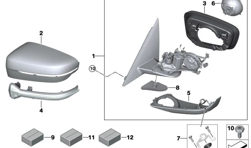 Unteres linkes Gehäuse für BMW 5er F90, G30, G31, 6er G32, 7er G11, G12, 8er F91, F92, F93, G14, G15, G16 (OEM 51165A1C7E5). Original BMW.