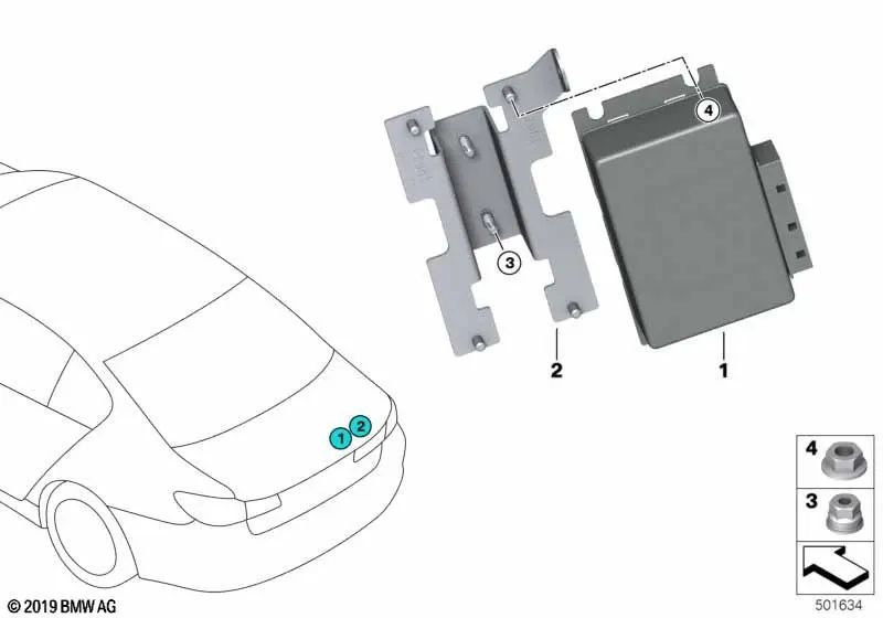 Unidad de control con bloqueo del eje trasero regulado para BMW F87, F80, F82, F83, F10, F06, F12, F13, F87N, F80N, F82N, F83N, F06N, F12N, F13N (OEM 33609882850). Original BMW.