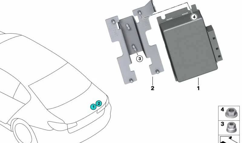 Soporte Unidad de Control para BMW Serie 2 F87, F87N, Serie 4 F83, F83N (OEM 61357850554). Original BMW