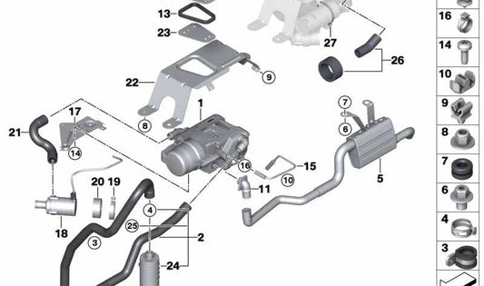 Gasolina estacionária do aquecedor para BMW X5 F15, F85 e X6 F16, F86 (OEM 64129343173). BMW original