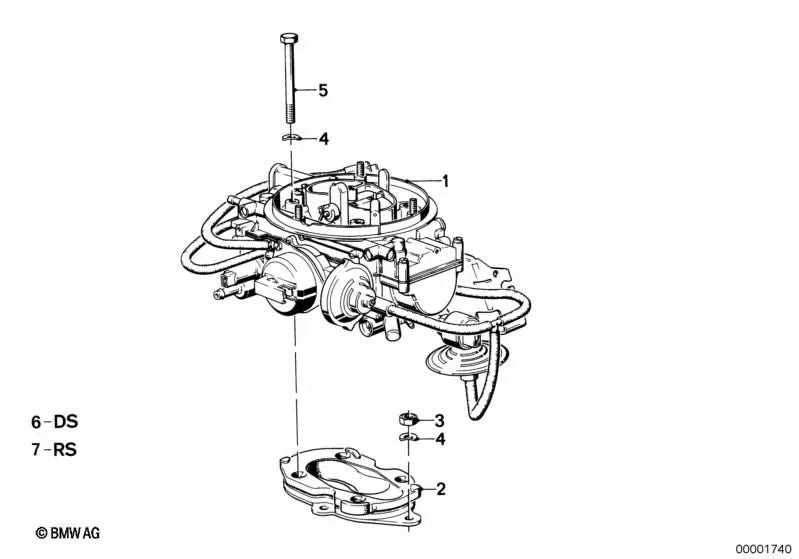 Kit de reparación de tornillos para BMW Serie 3 E30, Serie 5 E28 (OEM 13111289936). Original BMW