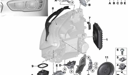 Juego de Juntas para BMW Serie 1 F20N, F21N (OEM 63117428424). Original BMW