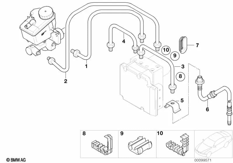 Conducto para BMW E21, E30, E36, E46, E12, E34, E39, E32, E31 (OEM 34326755604). Original BMW