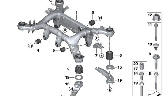 OEM drag arm 33306878763 for BMW G05, G18, G06. Original BMW.