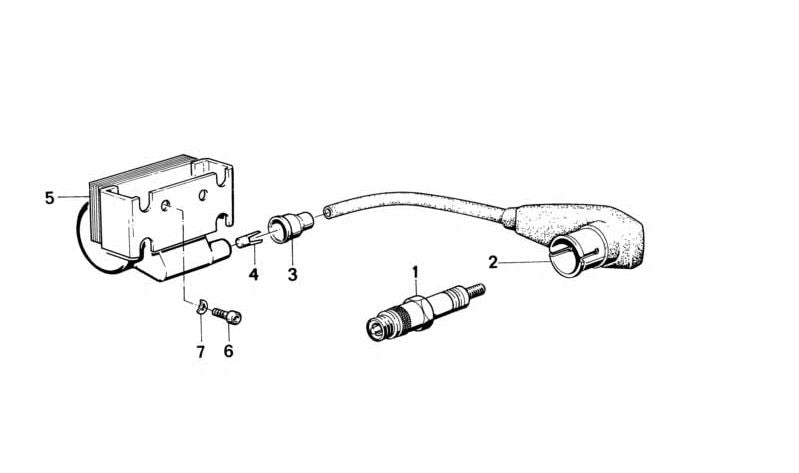 Cable de encendido OEM 12121243182 para BMW R50, R60, R69, R69S. Original BMW Motorrad.