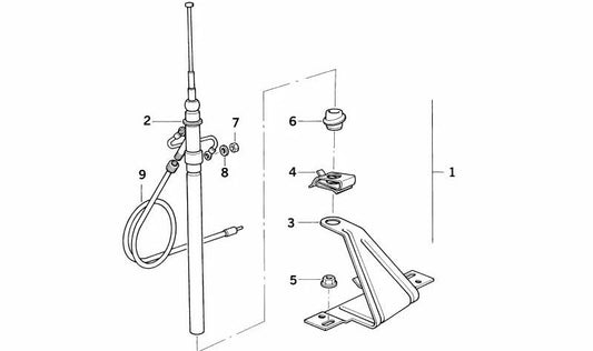 Cable de antena para BMW E30, E36 (OEM 65211394200). Original BMW.