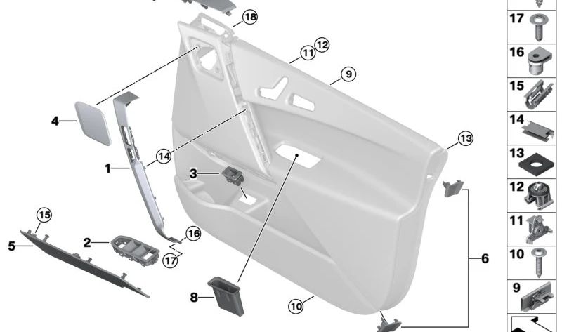 Tuerca de plástico para BMW Serie 1 E81, E82, E87, E88, i I20, X1 E84, X3 E83, Z8 E52 (OEM 51417025609). Original BMW.