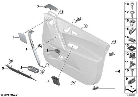 Adaptador Clip Central para BMW I20 (OEM 51415A0E429). Original BMW