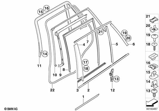 Außenabdeckung der linken Hintertür für BMW X5 E70 (OEM 51358036783). Original BMW.