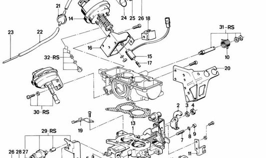 Support bolt for BMW E30, E28 (OEM 13111289918). Genuine BMW