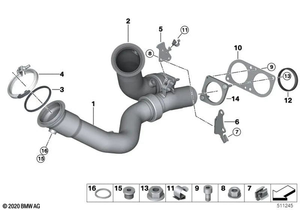 Pendelstütze para BMW F87N Serie 2, F80, F80N Serie 3, F82, F82N, F83, F83N Serie 4 (OEM 18327851223). Original BMW.