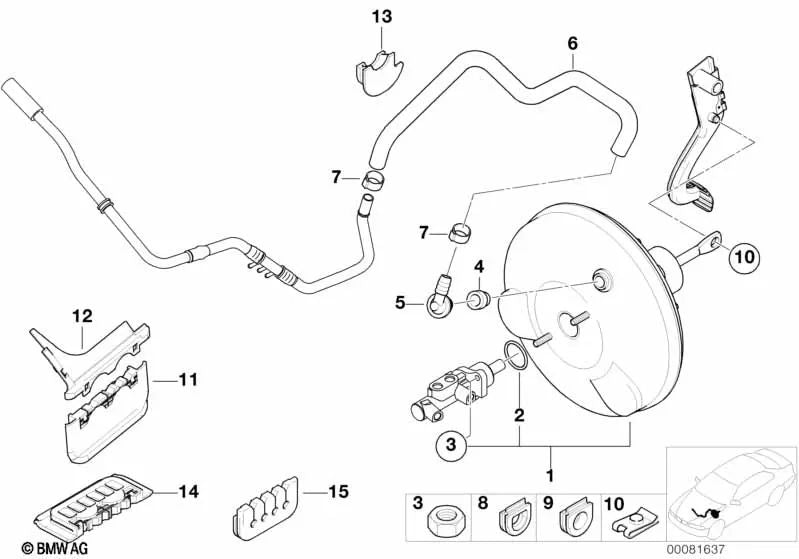 Goma Pasacables para BMW Serie 3 E46 (OEM 34301165408). Original BMW