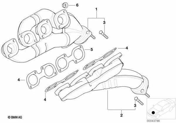 Colector de escape para BMW E53 (OEM 11627500483). Original BMW