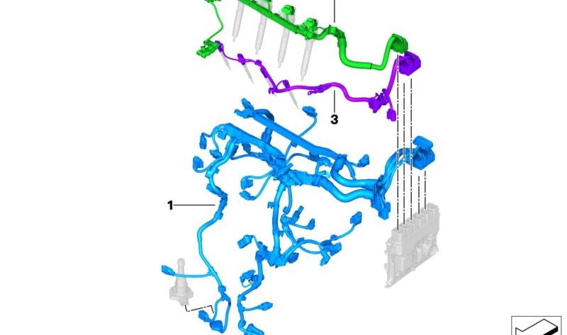 Cableado para inyectores y encendido para BMW Serie 1 F70, Serie 2 U06, X1 U11, X2 U10, MINI U25 (OEM 12518477626). Original BMW