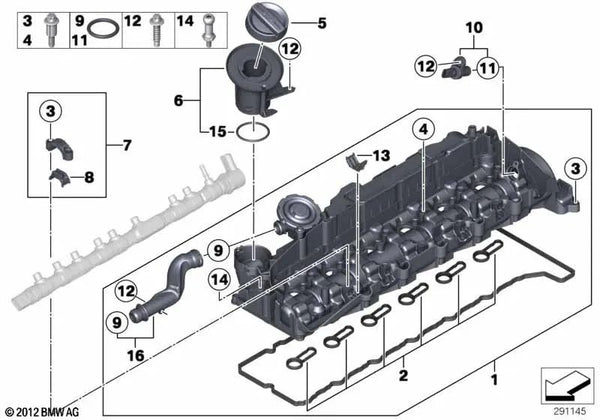 Surtidor de Aceite para BMW F10, F11, F01N, F02N, E70N, F15, E71, F16 (OEM 11128507609). Original BMW