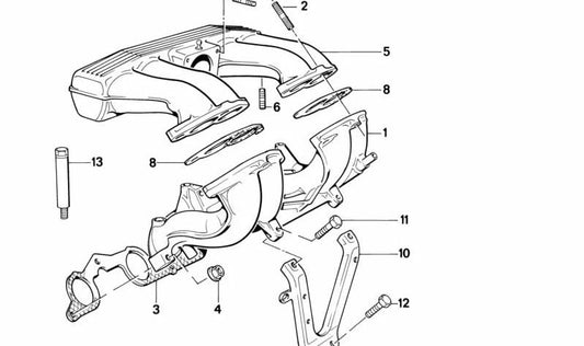 Tubo di ammissione superiore OEM 11611709623 per BMW E30, E34. BMW originale.