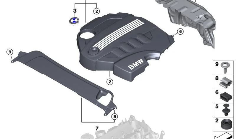 Embels in Embels of the Radiar OEM 11147803340 per BMW E60, E61. BMW originale.