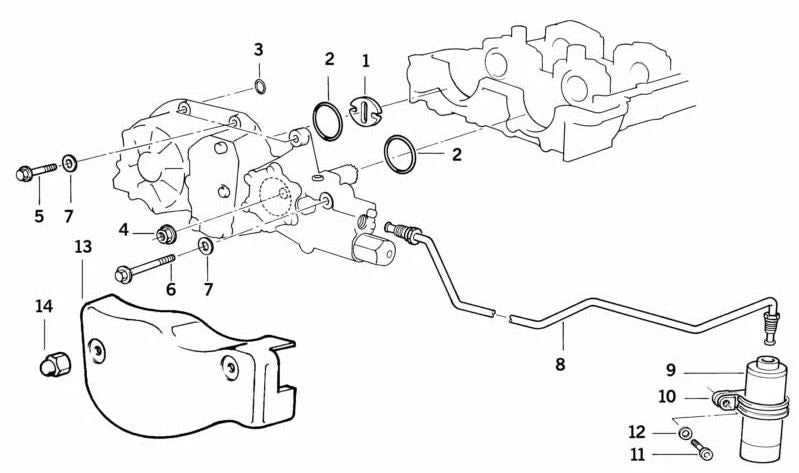 Tubería de Presión para BMW Serie 3 E36 (OEM 11361404986). Original BMW