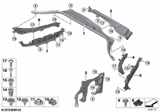 Cubierta del Conjunto de Dirección Delantero Derecho para BMW X3 G01, G01N (OEM 51757394806). Original BMW