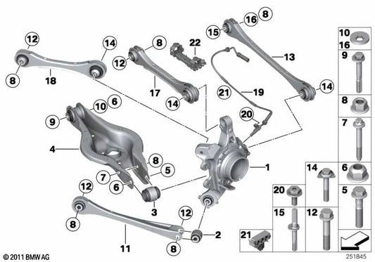 Soporte ABS/BVA-Cable trasero para BMW F20, F21, F22, F23, F30, F31, F34, F35, F32, F33, F36 (OEM 34526791949). Original BMW