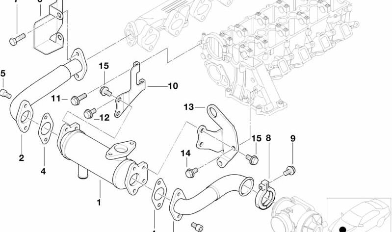 Tubería para BMW E46, E39 (OEM 11717785702). Original BMW