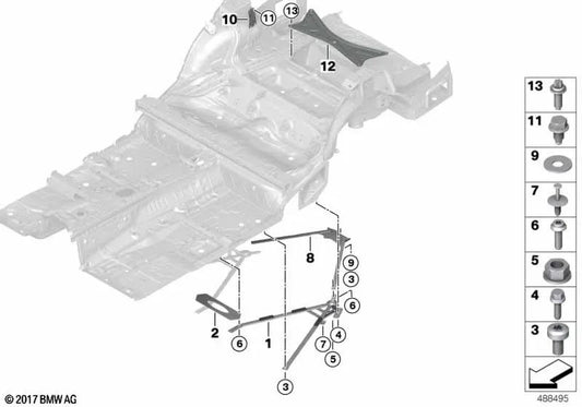 Viga doble izquierda para BMW F83, F83N (OEM 33322284657). Original BMW