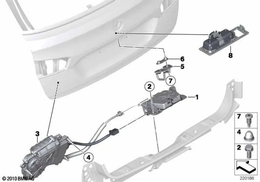 Motor Servocierre para Portón Trasero para BMW F11, F11N (OEM 51247330649). Original BMW.