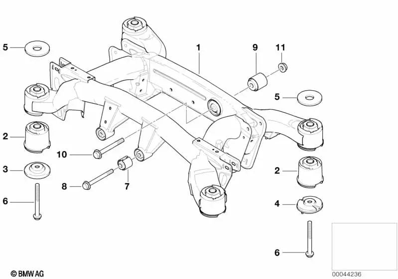 Rear Rubber Bearing for BMW X5 E53 (OEM 33176770456). Genuine BMW