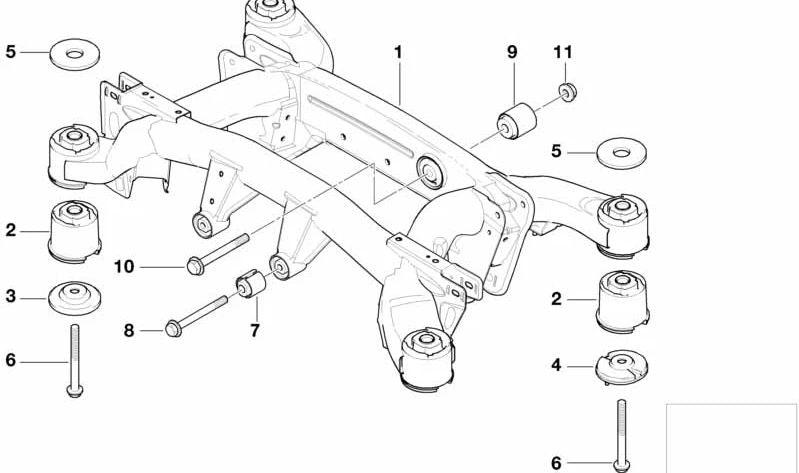 Arandela trasera de tope para BMW X5 E53 (OEM 33316770458). Original BMW