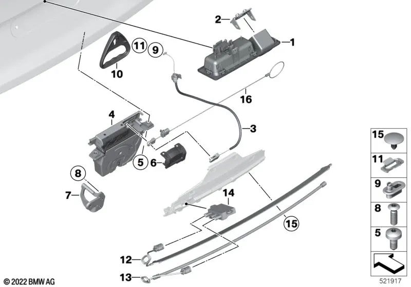 Sensor Smart Opener para BMW F80, F82, F91, F92, F93 (OEM 61357848839). Original BMW