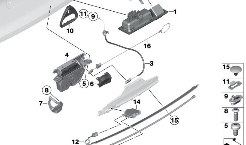 Unidad de Control Smart Opener para BMW Serie 1 F40, F52, Serie 2 F44, F45, F46, Serie 3 F30N, F31N, F34, F35N, F80, Serie 4 F32, F36, F82, Serie 5 F07, F10, F11, F18, F90, G30, Serie 6 F06, G32, Serie 7 G11, G12, Serie 8 G14, G15, X1 F48, F49, X2 F39, X3