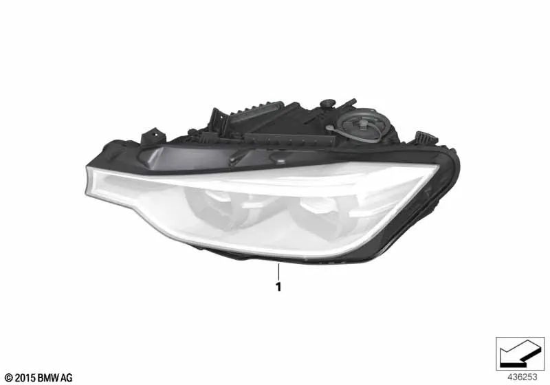 Faros LED derecho para BMW Serie 3 F30N, F31N, F35N (OEM 63118492474). Original BMW.