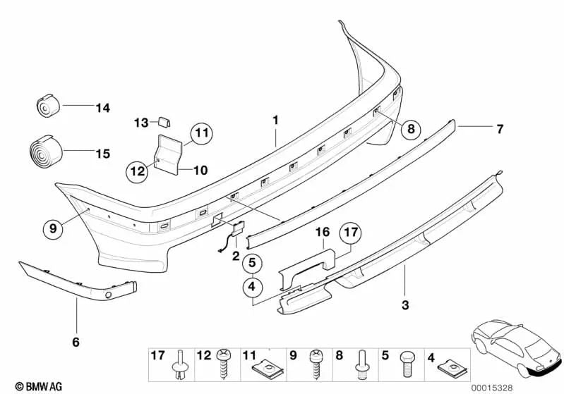 Einsatz for BMW Series 3 E36 (OEM 51122496320). Genuine BMW