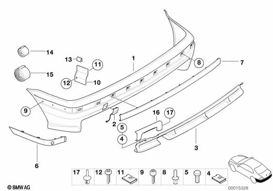 Einsatz para BMW Serie 3 E36 (OEM 51122496320). Original BMW