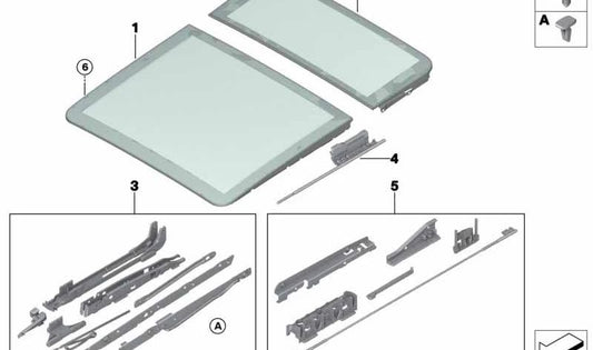 Mecanismo de la tapa de cristal trasera OEM 54137386975 para BMW F15, F85. Original BMW.